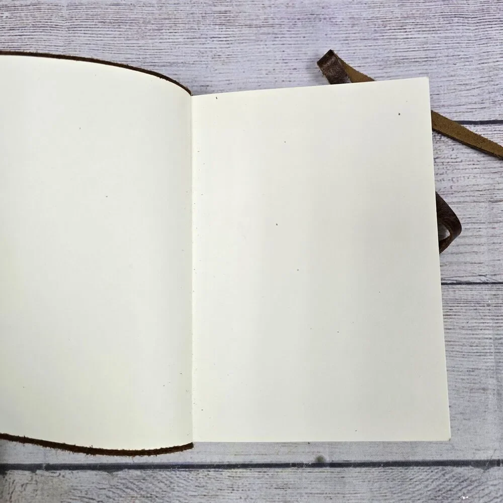 Riccardo Luci 100% Leather 7x5 Journal Rustic Notebook With Lace Made In Italy